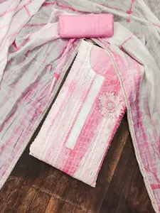 MANVAA Striped Sequinned Unstitched Dress Material