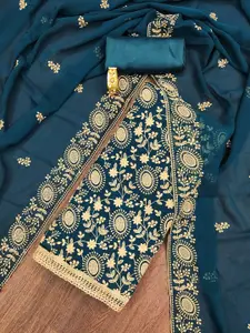 MANVAA Floral Embroidered Unstitched Dress Material