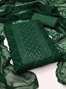 MANVAA Geometric Sequined Embroidered Unstitched Dress Material