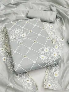 MANVAA Embroidered Unstitched Dress Material