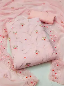 MANVAA Floral Embroidered Unstitched Dress Material