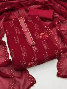 MANVAA Embroidered Georgette Unstitched Dress Material