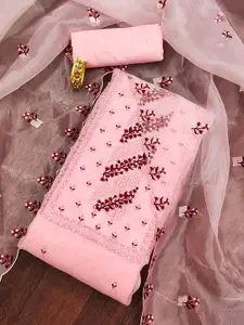 MANVAA Embroidered Organza Unstitched Dress Material