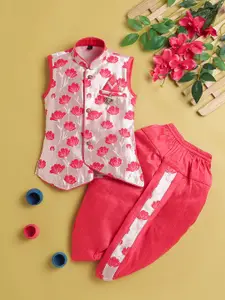 BAESD Boys Floral Regular Kurta with Dhoti Pants