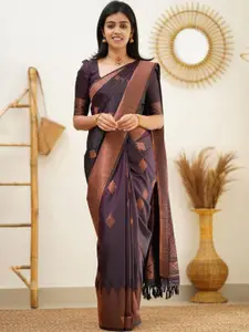 Naishu Trendz Ethnic Motifs Woven Design Zari Pure Silk Kanjeevaram Saree