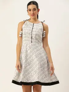 Ethnovog Print Fit & Flare Dress