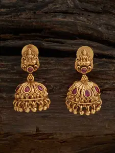 Kushal's Fashion Jewellery Gold-Plated Dome Shaped Jhumkas