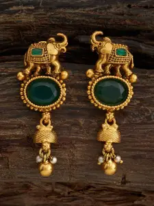Kushal's Fashion Jewellery Gold-Plated Classic 92.5 Pure Silver Drop Earrings