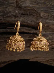 Kushal's Fashion Jewellery Artificial Stones Gold Plated Jhumkas