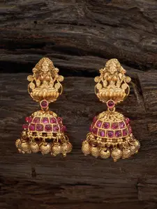 Kushal's Fashion Jewellery Gold-Plated Dome Shaped Jhumkas