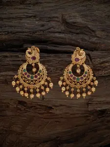 Kushal's Fashion Jewellery Artificial Stones Gold Plated Chandbalis