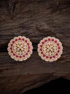 Kushal's Fashion Jewellery Kundan Circular Studs Earrings