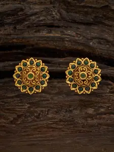 Kushal's Fashion Jewellery Gold-Plated Circular Studs Earrings