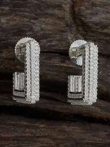 Kushal's Fashion Jewellery Rhodium Plated Stud Earrings