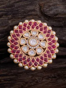 Kushal's Fashion Jewellery Kundan-Studded Adjustable Finger Ring