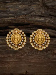 Kushal's Fashion Jewellery Gold-Plated Circular Studs Earrings