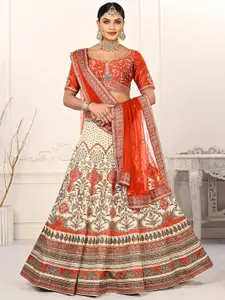 SAPTRANGI Printed Ready to Wear Lehenga & Blouse With Dupatta