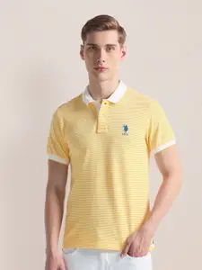 U.S. Polo Assn. Horizontal Stripe Polo Collar Slim Fit T-shirt