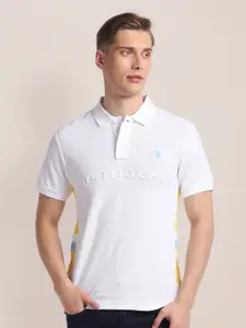 U.S. Polo Assn. Typography Polo Collar Applique Slim Fit Pure Cotton T-shirt