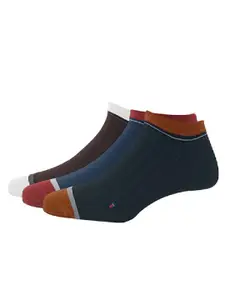 Louis Philippe Men Pack Of 3 Colourblocked Cotton Ankle-Length Socks