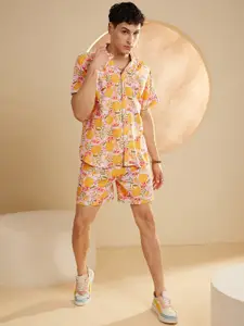 DENNISON The Vacay Mode Graphic Printed Shirt With Shorts