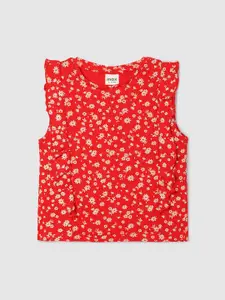 max Girls Floral Printed Cotton Top