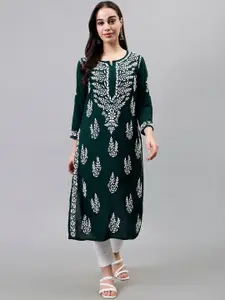 Seva Chikan Ethnic Motifs Embroidered Lucknowi Chikankari Kurta