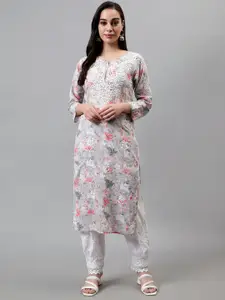 Seva Chikan Floral Embroidered Lucknowi Chikankari Kurta