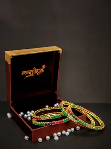 Manikya Set Of 4 Gold-Plated AD-Studded Bangles