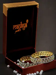 Manikya Set Of 2 Gold-Plated AD-Studded Bangles