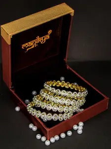 Manikya Set Of 4 Gold-Plated AD-Studded Bangles