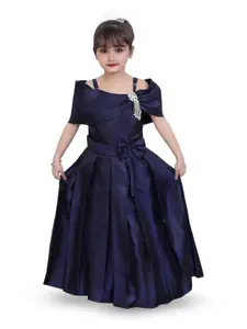 BAESD Girls Shoulder Straps Bow Satin Fit & Flare Dress