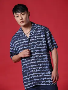 WROGN Printed Spread Collar Casual Shirt