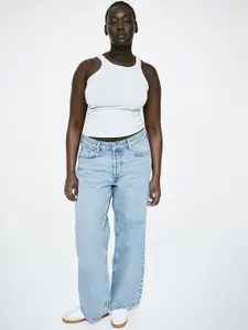 H&M Women Curvy Fit Baggy Low Pure Cotton Jeans