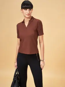 Annabelle by Pantaloons Shirt Collar Short Sleeves Regular Top