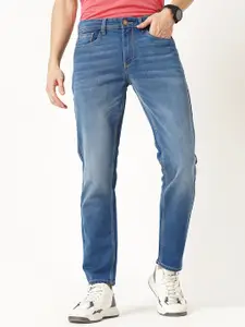 Llak Jeans Men Tapered Fit Mid Rise Clean Look Light Fade Stretchable Jeans