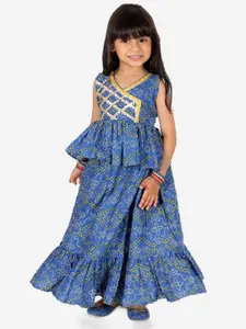 BownBee Girls Printed Ready to Wear Lehenga & Choli