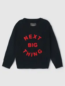 max Boys Typography Printed Pullover
