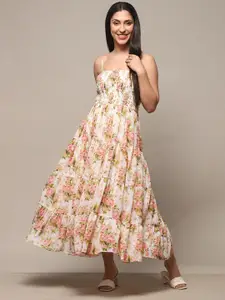 Biba Shoulder Straps Floral Printed Maxi Dress