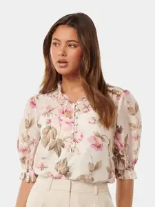 Forever New Floral Print Puff Sleeve Top
