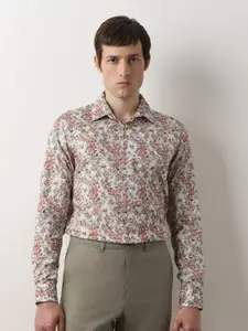 SELECTED Slim Fit Printed Opaque Pure Cotton Casual Shirt