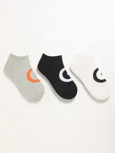 THE BEAR HOUSE Pack Of 3 Printed Patterned Ankle Length Socks