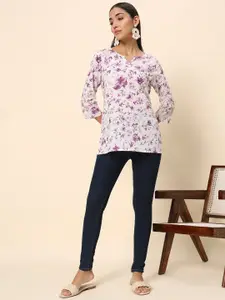 HERE&NOW Floral Printed Pure Cotton Kurti