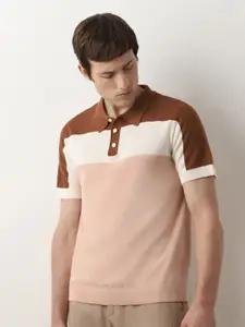 SELECTED Polo Collar Short Sleeves Organic Cotton Applique T-shirt