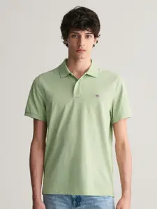 GANT Solid Polo Neck Regular Fit T-Shirt