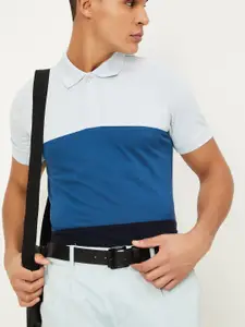 max Colourblocked Polo Collar Cotton T-shirt