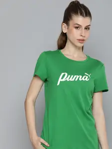 Puma Women Script Logo Graphic Printed Pure Cotton T-shirt