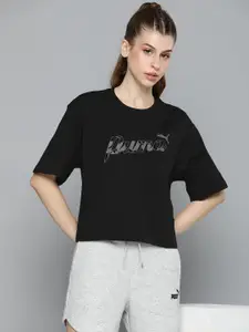 Puma Pure Cotton ESS+BLOSSOM Relaxed Fit Drop-Shoulder Sleeves T-shirt