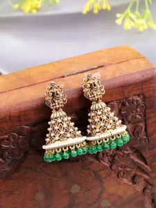 Crunchy Fashion Brass-Plated Classic Temple Jhumkas