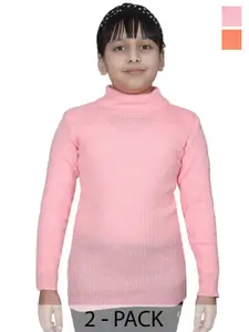 BAESD Girls Striped Woollen Pullover with Applique Detail